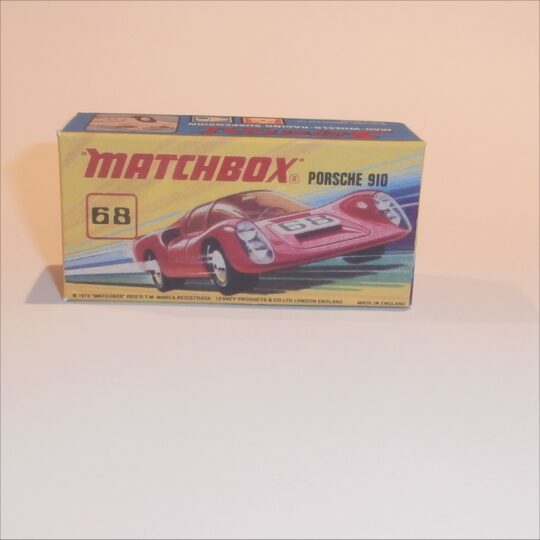 Matchbox Lesney Superfast 68 c Porsche 910 I Style Repro Box