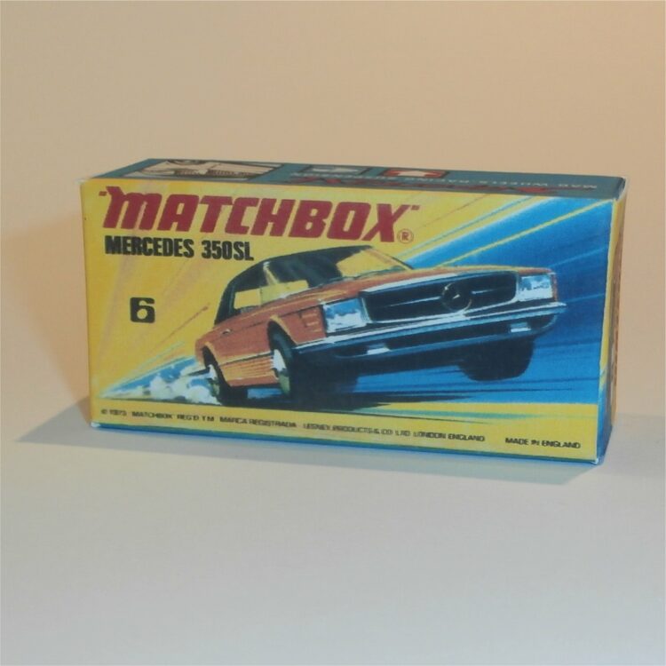 Matchbox Lesney Superfast 6 f2 Mercedes 350SL Coupe I Style Repro Box