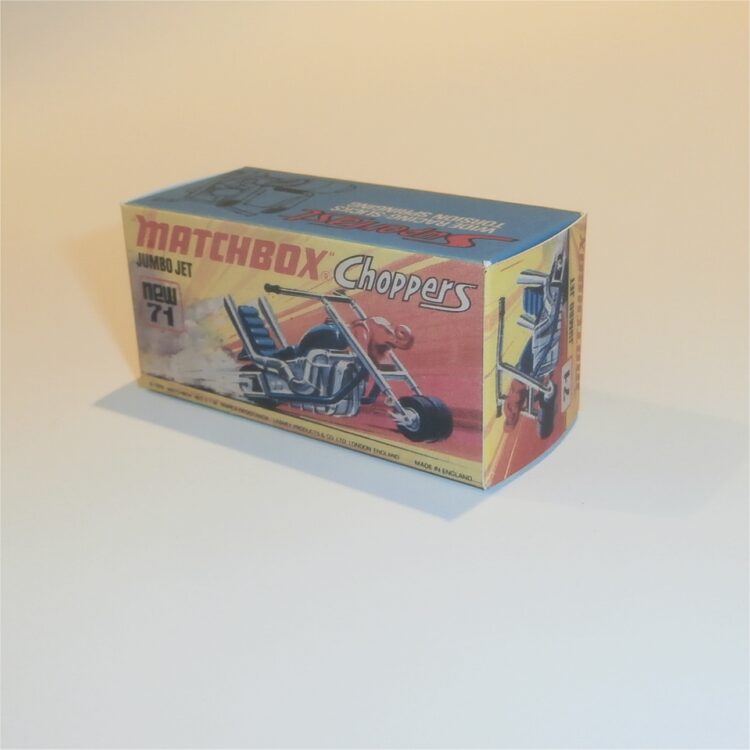 Matchbox Lesney Superfast 71 e Jumbo Jet Motor Bike I Style Repro Box