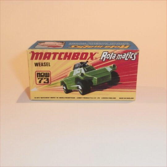 Matchbox Lesney Superfast 73 f Weasel Rola-matics I Style Repro Box