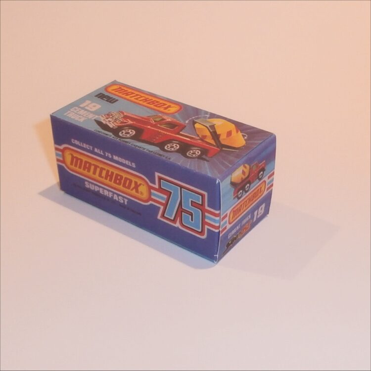 Matchbox Lesney Superfast 19 g Badger Cement Truck J Style Repro Box