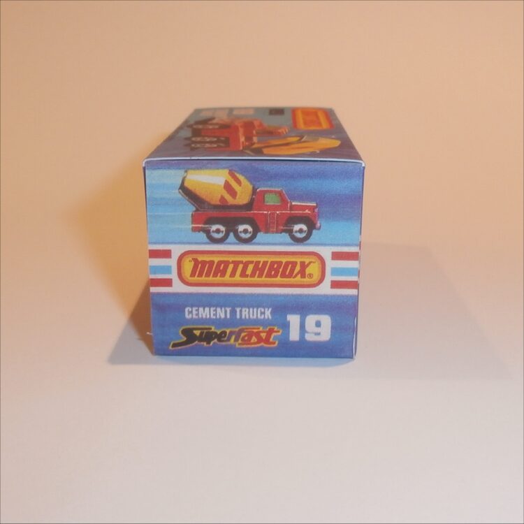 Matchbox Lesney Superfast 19 g Badger Cement Truck J Style Repro Box