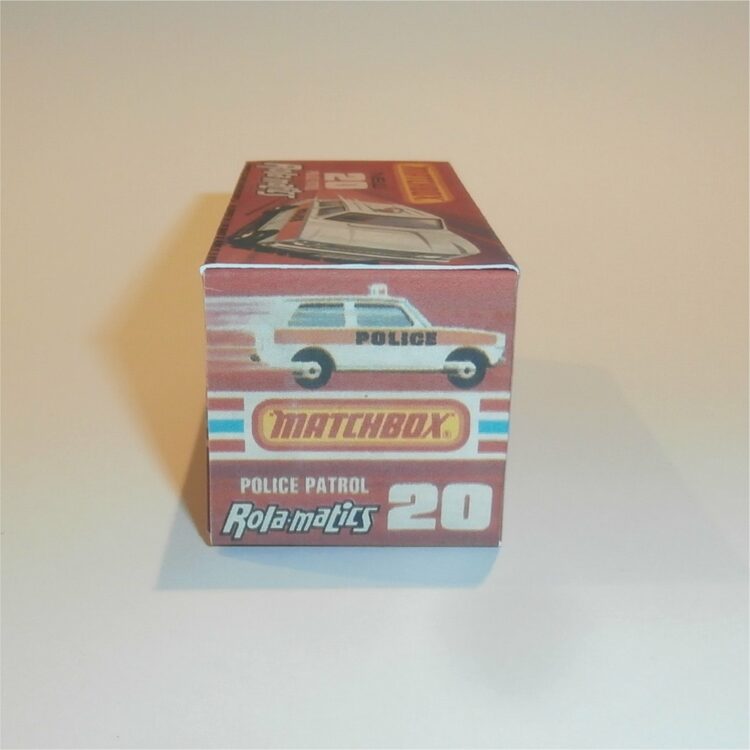 Matchbox Lesney Superfast 20 e Range Rover Police Patrol Rola-matics J Style Repro Box