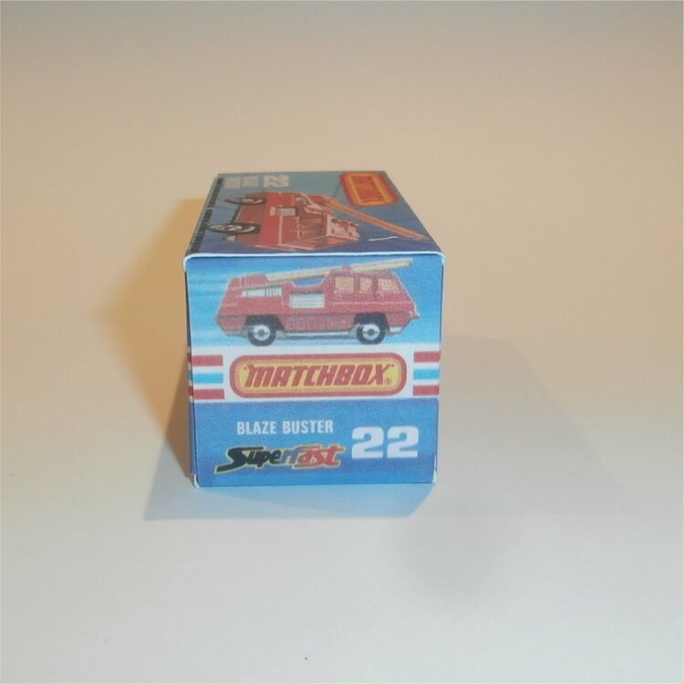 Matchbox Lesney Superfast 22 f Blaze Buster Fire Truck J Style Repro Box