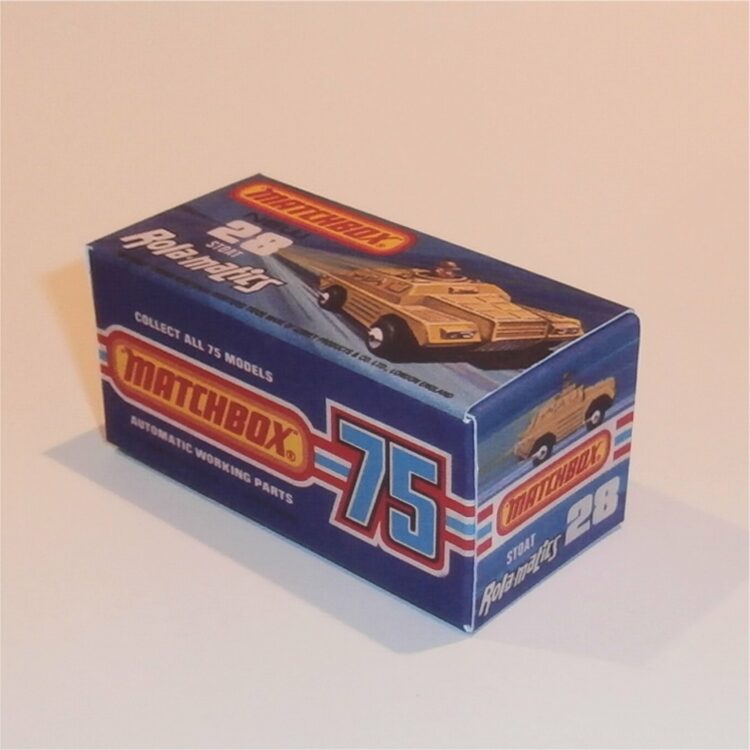 Matchbox Lesney Superfast 28 f Stoat Rola-matics J Style Repro Box