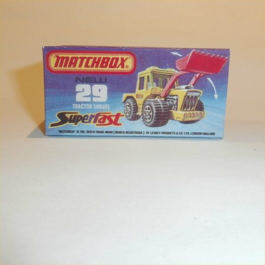 Matchbox Lesney Superfast 29 f Tractor Shovel J Style Repro Box