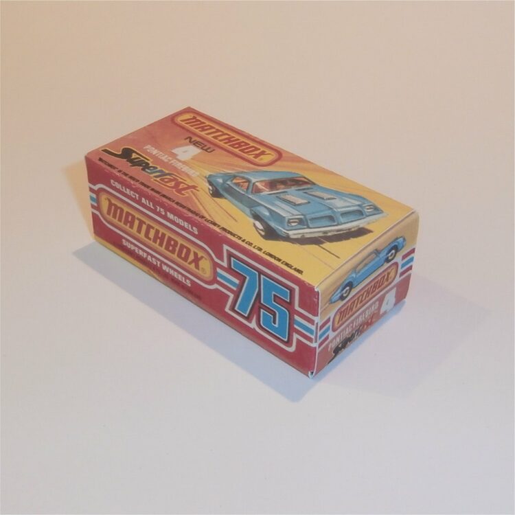 Matchbox Lesney Superfast 4 g Pontiac Firebird J Style Repro Box