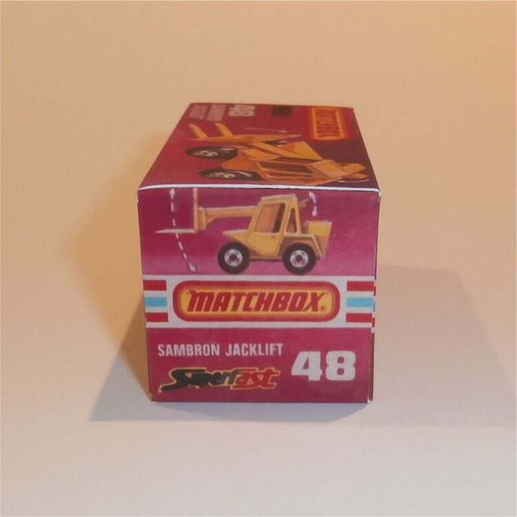 Matchbox Lesney Superfast 48 f Sambron Jacklift Fork Truck J Style Repro Box