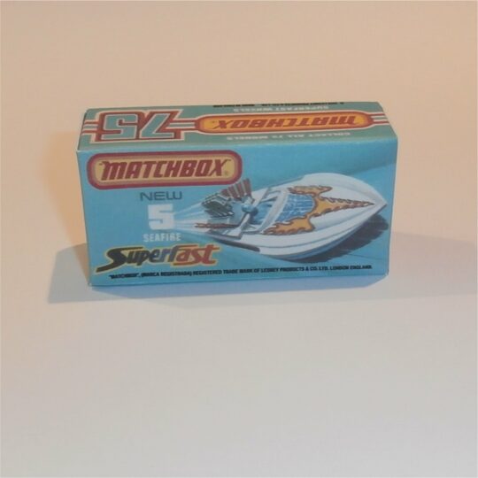 Matchbox Lesney Superfast 5 f Seafire Speed Boat J Style Repro Box