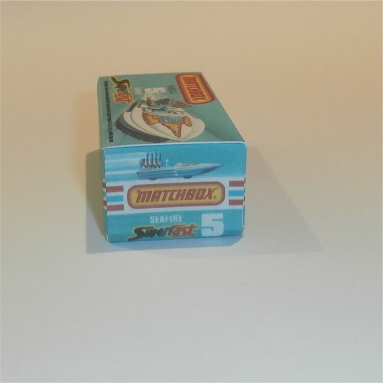 Matchbox Lesney Superfast 5 f Seafire Speed Boat J Style Repro Box