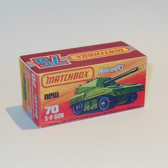 Matchbox Lesney Superfast 70 e Self-Propelled S.P. Gun J Style Repro Box