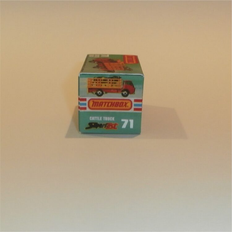 Matchbox Lesney Superfast 71 f Dodge Cattle Truck J Style Repro Box