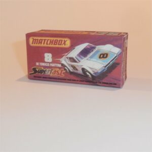 Matchbox Lesney Superfast 8 h De Tomaso Pantera J Style Repro Box