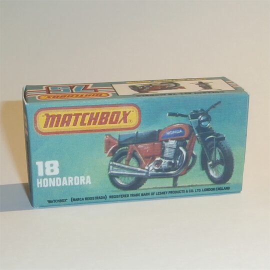 Matchbox Lesney Superfast 18 g Hondarora Motor Bike K Style Repro Box