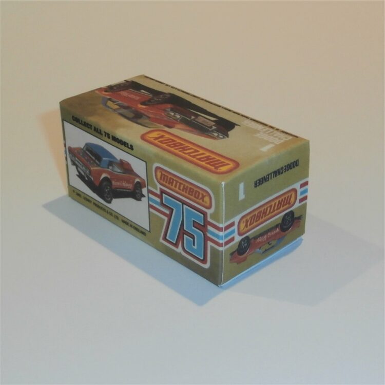 Matchbox Lesney Superfast 1 i Dodge Challenger K Style Repro Box
