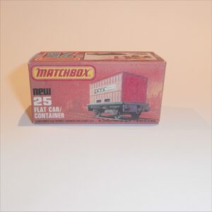 Matchbox Lesney Superfast 25 g Train Flat Car with Container K Style Repro Box