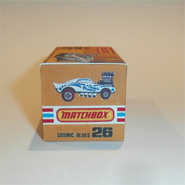 Matchbox Lesney Superfast 26 g Dodge Charger Cosmic Blues K Style Repro Box