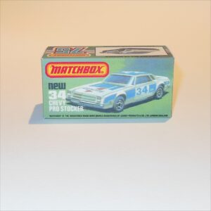 Matchbox Lesney Superfast 34 g Chevy Pro Stocker K Style Repro Box