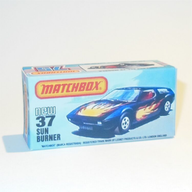 Matchbox Lesney Superfast 37 h Sun Burner K Style Repro Box