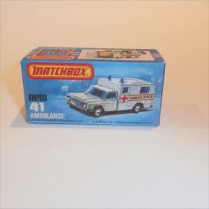 Matchbox Lesney Superfast 41 f Chevrolet Ambulance K Style Repro Box