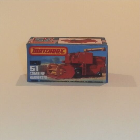 Matchbox Lesney Superfast 51 f Combine Harvester K Style Repro Box