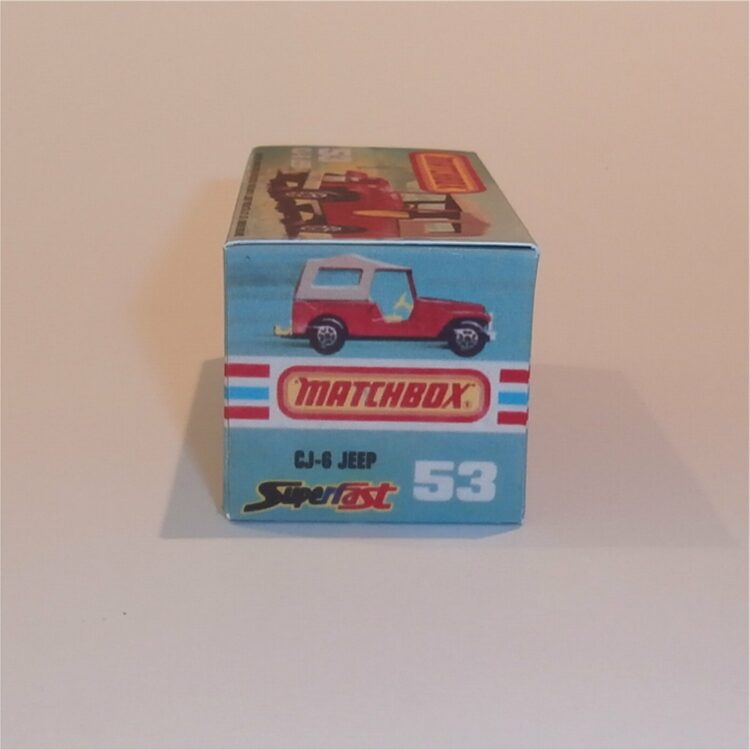 Matchbox Lesney Superfast 53 f2 CJ-6 Jeep K Style Repro Box 2nd Issue