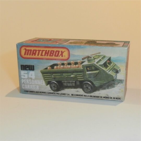 Matchbox Lesney Superfast 54 e Personnel Carrier K Style Repro Box