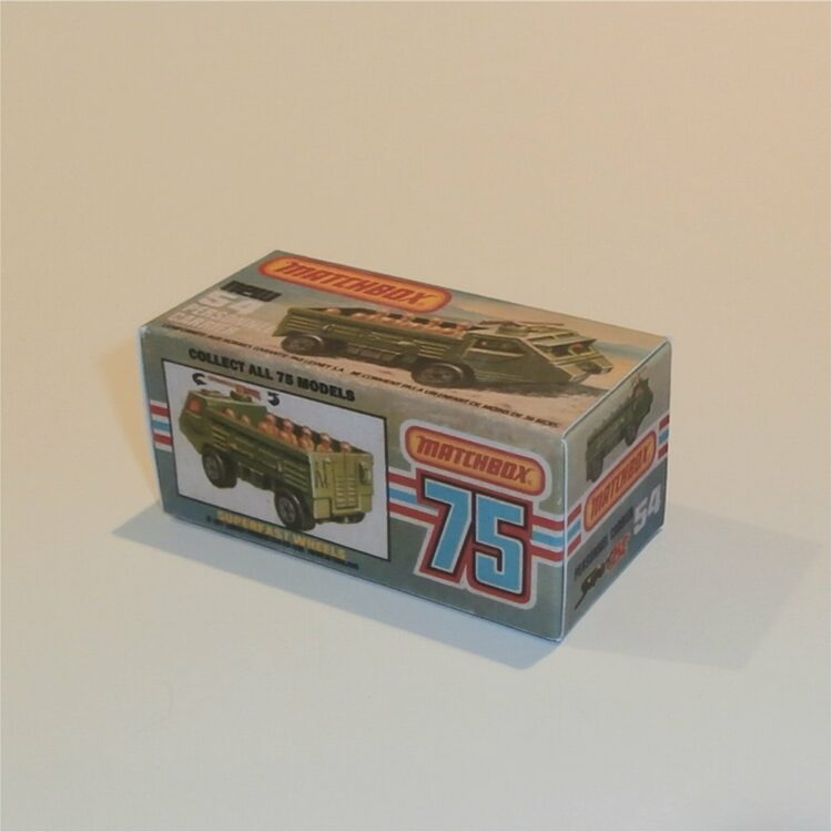 Matchbox Lesney Superfast 54 e Personnel Carrier K Style Repro Box