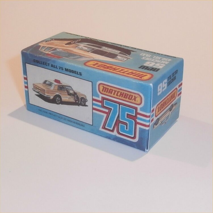 Matchbox Lesney Superfast 56 f Mercedes 450 SEL Taxi K Style Repro Box