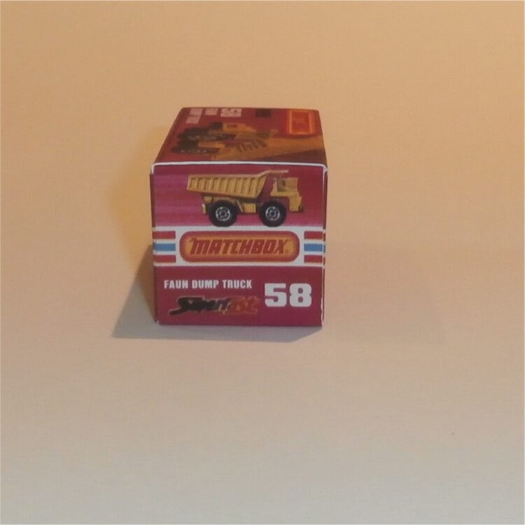 Matchbox Lesney Superfast 58 f Faun Dump Truck K Style Repro Box