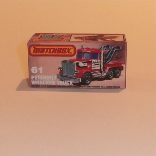 Matchbox Lesney Superfast 61 e Peterbilt Wreck Truck K Style Repro Box