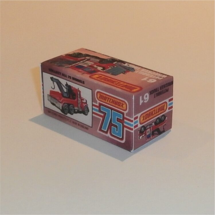 Matchbox Lesney Superfast 61 e Peterbilt Wreck Truck K Style Repro Box