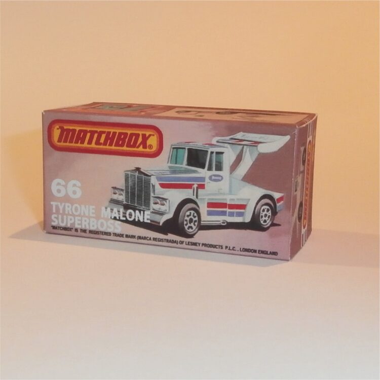 Matchbox Lesney Superfast 66g Kenworth Malone Super Boss Truck K Style Repro Box