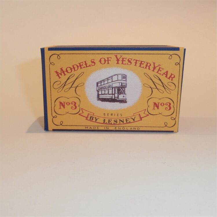 Matchbox Lesney Yesteryear 3 a E Class Tramcar A Style Repro Box