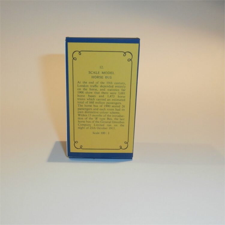 Matchbox Lesney Yesteryear 12 a Horse Drawn Bus B Style Repro Box