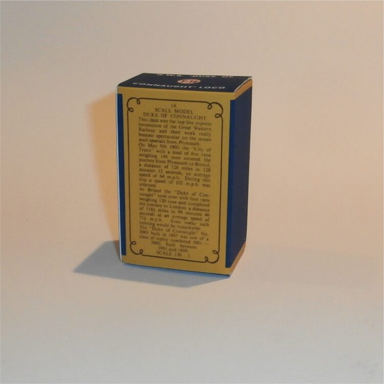 Matchbox Lesney Yesteryear 14 a Duke of Connaught Loco C Style Repro Box