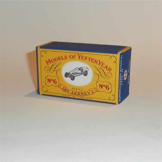 Matchbox Lesney Yesteryear 6 b 1926 Type 35 Bugatti C Style Repro Box