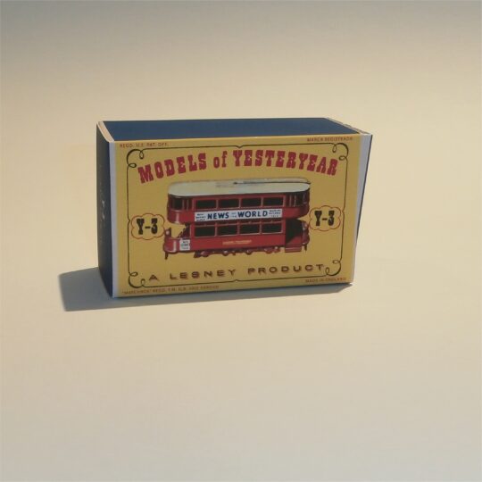 Matchbox Lesney Yesteryear 3 a2 E Class Tramcar D1 Style Repro Box