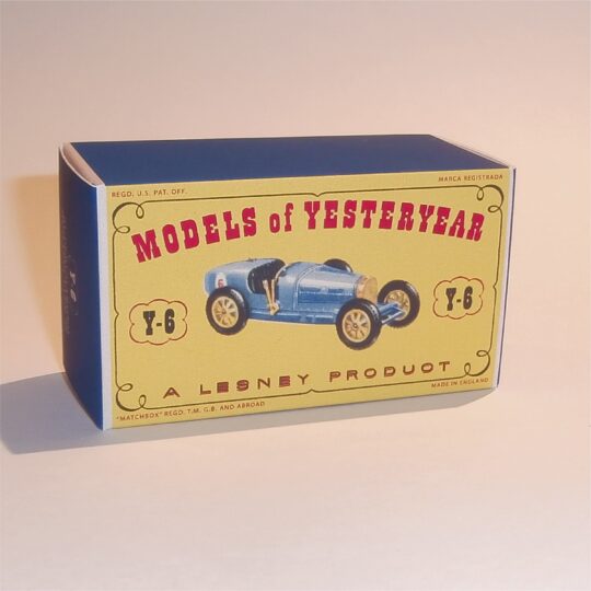 Matchbox Lesney Yesteryear 6 b 1926 Type 35 Bugatti D1 Style Repro Box