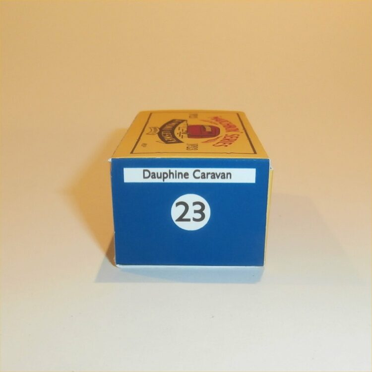 Matchbox Lesney 23c Bluebird Dauphine Caravan B Style Repro Box