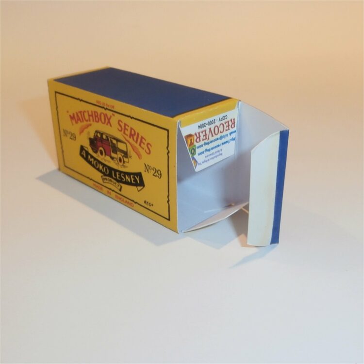 Matchbox Lesney 29a Milk Van B Style Repro Box