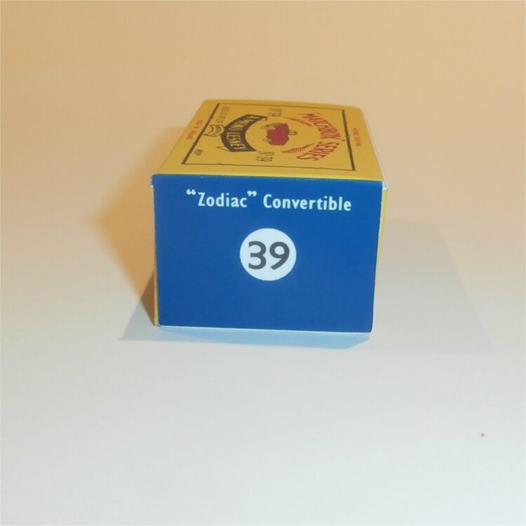 Matchbox Lesney 39a Zodiac Convertible B Style Repro Box