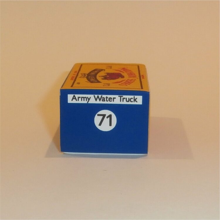 Matchbox Lesney 71a Army Water Tanker B Style Repro Box