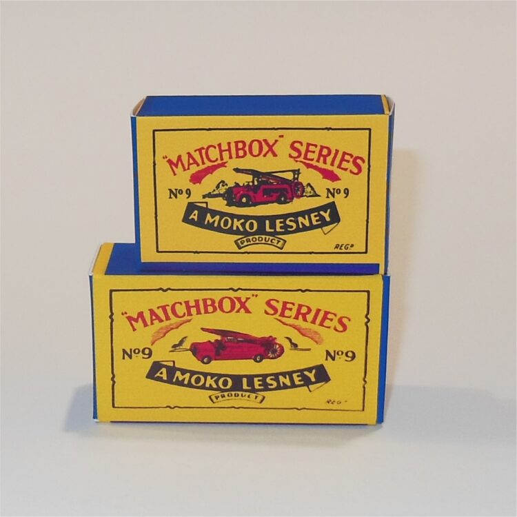 Matchbox Lesney 9 b Dennis Fire Escape Repro Box