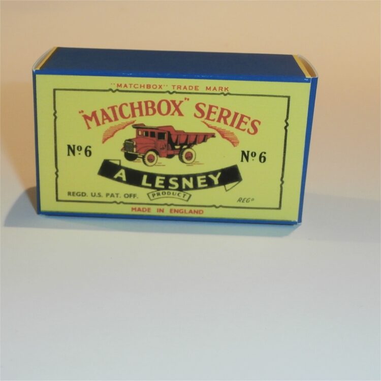 Matchbox Lesney 6 b Euclid Quarry Truck C Style Repro Box