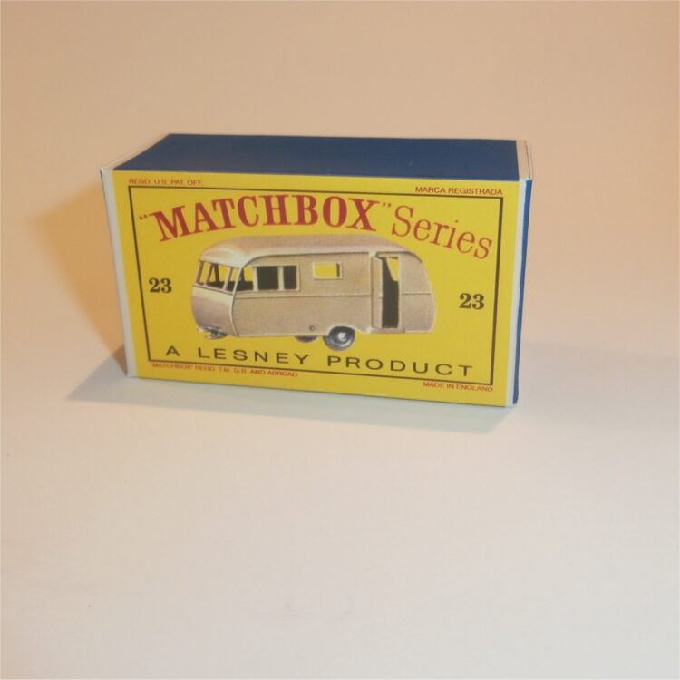 Matchbox Lesney 23c1 Bluebird Dauphine Caravan Gold Empty D Style Repro Box