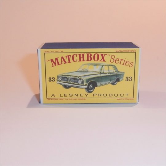 Matchbox Lesney 33b1 Ford Zephyr III Green Empty D Style Repro Box