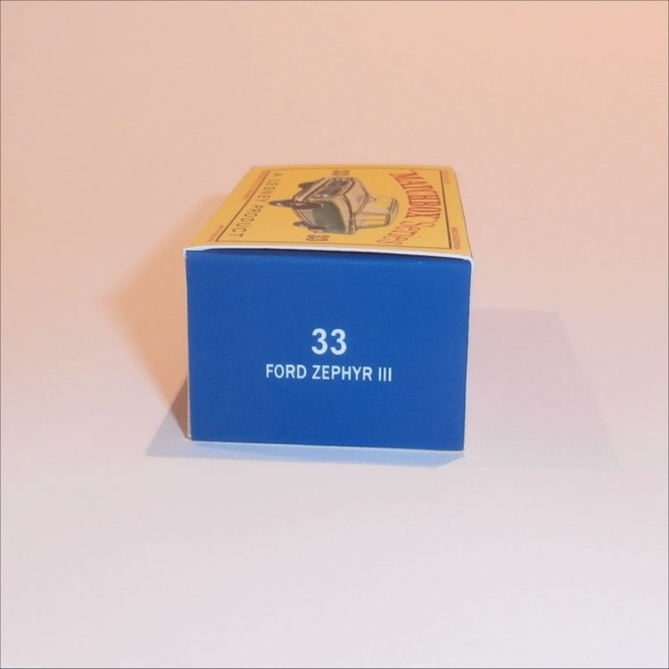 Matchbox Lesney 33b1 Ford Zephyr III Green Empty D Style Repro Box