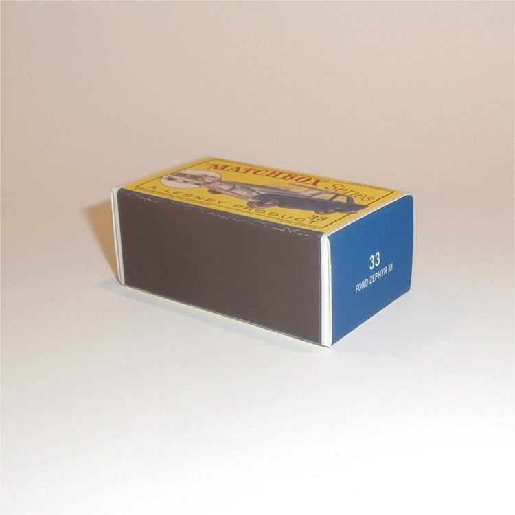 Matchbox Lesney 33b2 Ford Zephyr III Blue Empty D Style Repro Box