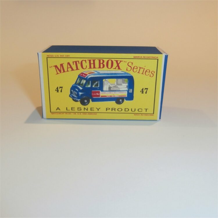 Matchbox Lesney 47b Blue Commer Ice Cream Van Empty D Style Repro Box